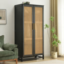 PINE CLOSET FULL RATTAN DOORS
