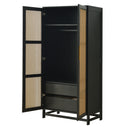 PINE CLOSET FULL RATTAN DOORS