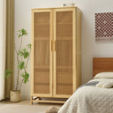 PINE CLOSET FULL RATTAN DOORS