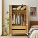 PINE CLOSET FULL RATTAN DOORS
