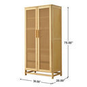 PINE CLOSET FULL RATTAN DOORS