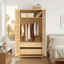 PINE CLOSET FULL RATTAN DOORS