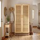 PINE CABINET FULL RATTAN DOORS