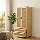 PINE CLOSET RATTAN DOORS