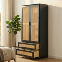 PINE CLOSET RATTAN DOORS